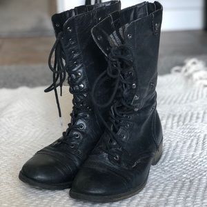 Steve Madden Leather Combat Boots